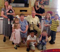 Grandpa and some family at his 100th birthday party