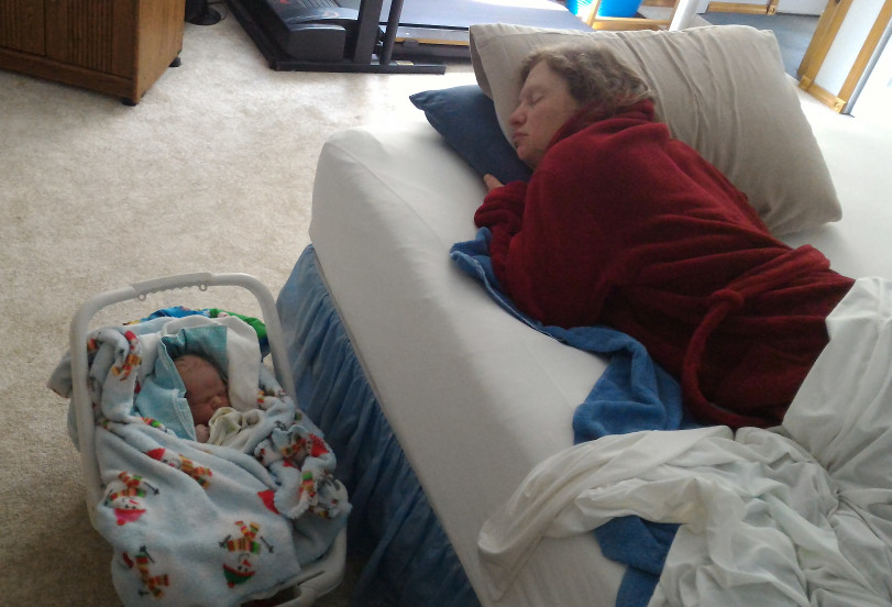 Mommy & baby sleeping